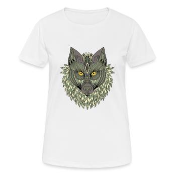 Wolf Forest Wildlife Geometric Todem Wilderness Dog - T-shirt respirant Femme - blanc - Devant - AI Model Female 172 dark (172cm)