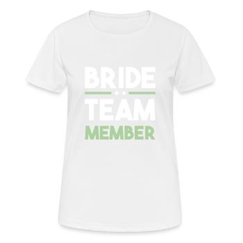 Équipe de la mariée - T-shirt respirant Femme - blanc - Devant - AI Model Female 172 dark (172cm)