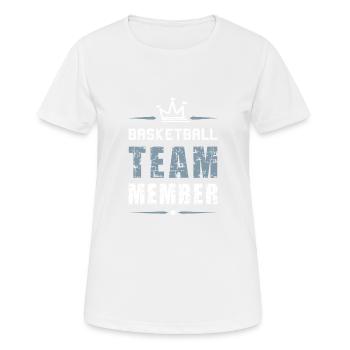 Équipe de basket-ball - T-shirt respirant Femme - blanc - Devant - AI Model Female 172 dark (172cm)