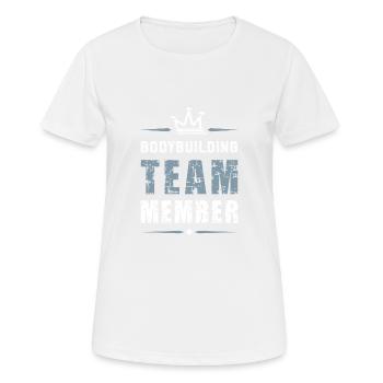 Équipe de musculation - T-shirt respirant Femme - blanc - Devant - AI Model Female 172 dark (172cm)