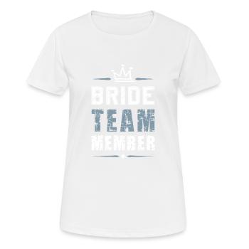 Équipe de la mariée - T-shirt respirant Femme - blanc - Devant - AI Model Female 172 dark (172cm)