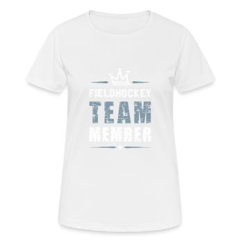 Field Hockey Team - Women's Breathable T-Shirt - white - Front - AI Model Female 172 dark (172cm)