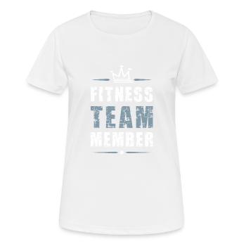 Fitness Team Gym Workout - Frauen T-Shirt atmungsaktiv - Weiß - Vorne - AI Model Female 172 dark (172cm)