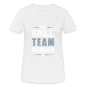Grill Team - Frauen T-Shirt atmungsaktiv - Weiß - Vorne - AI Model Female 172 dark (172cm)
