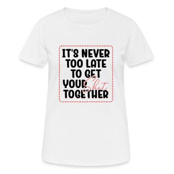 Positive Inspiration Männer Frauen Lustige Sanduhr - Frauen T-Shirt atmungsaktiv - Weiß - Vorne - AI Model Female 172 dark (172cm)