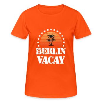 Vacances à Berlin - T-shirt respirant Femme - orange néon - Devant - AI Model Female 172 dark (172cm)