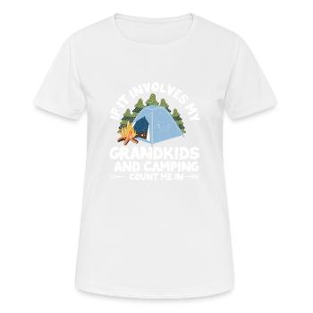 Wenn es um meine Enkelkinder und Camping geht - Frauen T-Shirt atmungsaktiv - Weiß - Vorne - AI Model Female 172 dark (172cm)