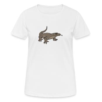 Dragon de Komodo I Motif de dragon de Komodo pour reptiles - T-shirt respirant Femme - blanc - Devant - AI Model Female 172 dark (172cm)