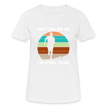 Trail Runner Running Jogging Jogger I Gift - Women's Breathable T-Shirt - white - Front - AI Model Female 172 dark (172cm)