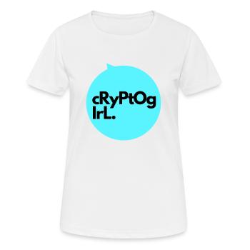 Cryptogirl - Frauen T-Shirt atmungsaktiv - Weiß - Vorne - AI Model Female 172 dark (172cm)