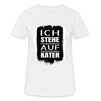 humor streunerkatze statement hauskatze tier - Frauen T-Shirt atmungsaktiv - Weiß - Vorne - AI Model Female 172 dark (172cm)