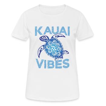 Polynesian Blue Tribal Sea Turtle Kauai Vibes - Women's Breathable T-Shirt - white - Front - AI Model Female 172 dark (172cm)