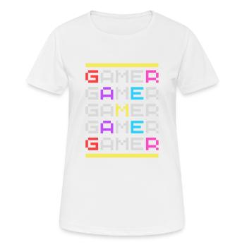 Joueurs fois Five avec l’ambiance des années 80 - T-shirt respirant Femme - blanc - Devant - AI Model Female 172 dark (172cm)