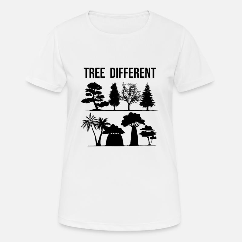 Tree Different - sei anders - sei du selbst - Frauen T-Shirt atmungsaktiv - Weiß