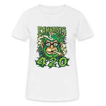 MARIHUANA 420 CANNABIS WEED HANF SMOKER DESIGN - Frauen T-Shirt atmungsaktiv - Weiß - Vorne - AI Model Female 172 dark (172cm)