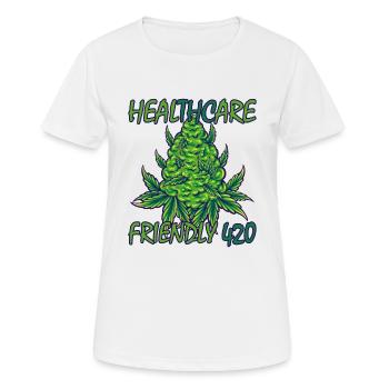 MARIHUANA SMOKE 420 CANNABIS WEED HANF DESIGN - Frauen T-Shirt atmungsaktiv - Weiß - Vorne - AI Model Female 172 dark (172cm)