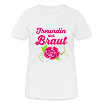 Freundin der Braut Rose Geschenk Hochzeit - Frauen T-Shirt atmungsaktiv - Weiß - Vorne - AI Model Female 172 dark (172cm)