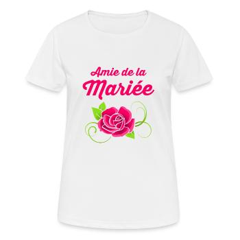 Freundin der Braut Geschenk Rose romantisch - Frauen T-Shirt atmungsaktiv - Weiß - Vorne - AI Model Female 172 dark (172cm)