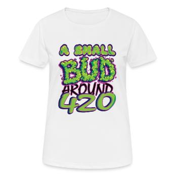 MARIHUANA SMOKE 420 CANNABIS WEED HANF DESIGN - Frauen T-Shirt atmungsaktiv - Weiß - Vorne - AI Model Female 172 dark (172cm)