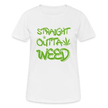 MARIHUANA SMOKE 420 CANNABIS WEED HANF DESIGN - Frauen T-Shirt atmungsaktiv - Weiß - Vorne - AI Model Female 172 dark (172cm)