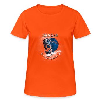 Gefährlicher Autofahrer - Frauen T-Shirt atmungsaktiv - Neonorange - Vorne - AI Model Female 172 dark (172cm)