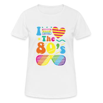 80er Jahre Retro Vintage Kostüm Jahr 80 Liebe - Frauen T-Shirt atmungsaktiv - Weiß - Vorne - AI Model Female 172 dark (172cm)