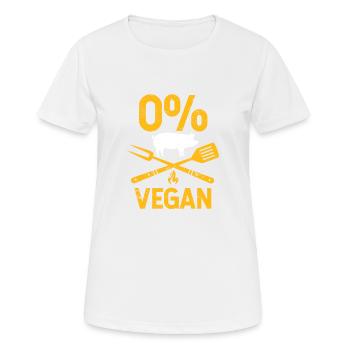0% Veganer Lustige Fleischesser Raucher Grillchef - Frauen T-Shirt atmungsaktiv - Weiß - Vorne - AI Model Female 172 dark (172cm)