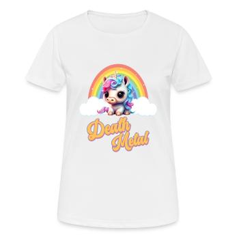 Funny unicorn with rainbow and saying - Women's Breathable T-Shirt - white - Front - AI Model Female 172 dark (172cm)