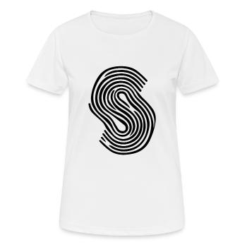 Empreintes digitales S - T-shirt respirant Femme - blanc - Devant - AI Model Female 172 dark (172cm)