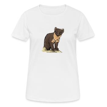 Martre des pins I Noble motif de martre pour les chasseurs - T-shirt respirant Femme - blanc - Devant - AI Model Female 172 dark (172cm)