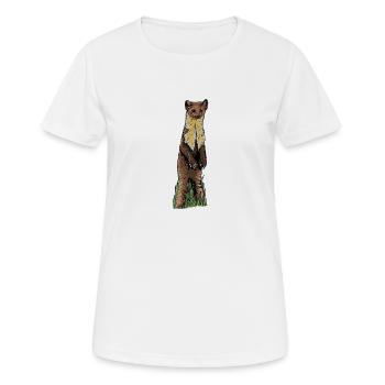 Martre des pins I Noble motif de martre pour les chasseurs - T-shirt respirant Femme - blanc - Devant - AI Model Female 172 dark (172cm)