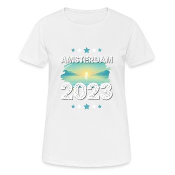 Amsterdam 2023 - Women's Breathable T-Shirt - white - Front - AI Model Female 172 dark (172cm)