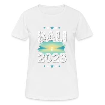 Bali 2023 - Frauen T-Shirt atmungsaktiv - Weiß - Vorne - AI Model Female 172 dark (172cm)