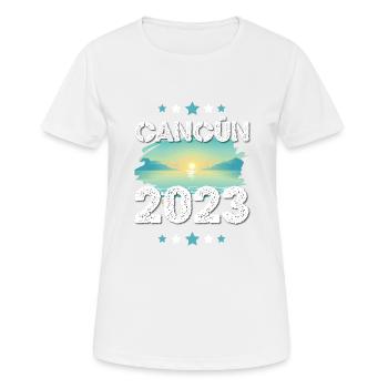 Cancun 2023 - Frauen T-Shirt atmungsaktiv - Weiß - Vorne - AI Model Female 172 dark (172cm)
