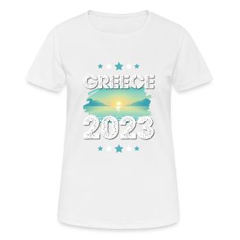 Greece 2023 - Frauen T-Shirt atmungsaktiv - Weiß - Vorne - AI Model Female 172 dark (172cm)