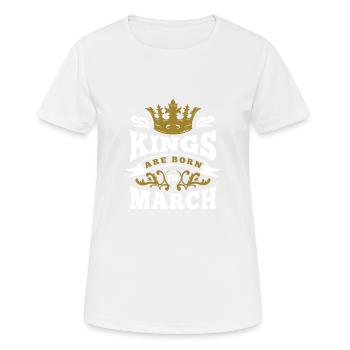 Rois nés en mars - T-shirt respirant Femme - blanc - Devant - AI Model Female 172 dark (172cm)