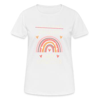 Ich werde Große Schwester Regenbogen Babyfeier - Frauen T-Shirt atmungsaktiv - Weiß - Vorne - AI Model Female 172 dark (172cm)