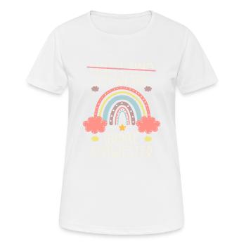 Ich werde Große Schwester Regenbogen Babyfeier - Frauen T-Shirt atmungsaktiv - Weiß - Vorne - AI Model Female 172 dark (172cm)