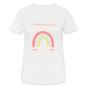 Ich werde Große Schwester Regenbogen Babyfeier - Frauen T-Shirt atmungsaktiv - Weiß - Vorne - AI Model Female 172 dark (172cm)