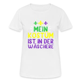 Mein Kostüm ist in der Wäscherei Carnival Party - Frauen T-Shirt atmungsaktiv - Weiß - Vorne - AI Model Female 172 dark (172cm)