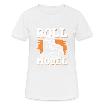 Roller roulant - T-shirt respirant Femme - blanc - Devant - AI Model Female 172 dark (172cm)