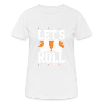 Skate laisse rouler - T-shirt respirant Femme - blanc - Devant - AI Model Female 172 dark (172cm)