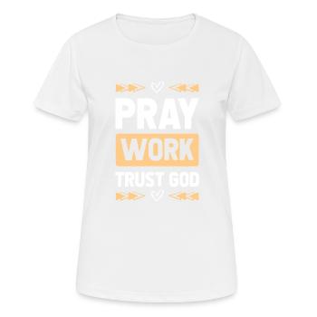 Priez Ayez confiance en Dieu - T-shirt respirant Femme - blanc - Devant - AI Model Female 172 dark (172cm)