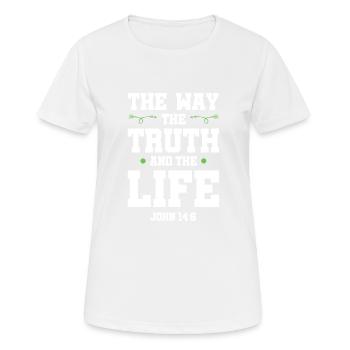 The Way of Living Truth - Women's Breathable T-Shirt - white - Front - AI Model Female 172 dark (172cm)