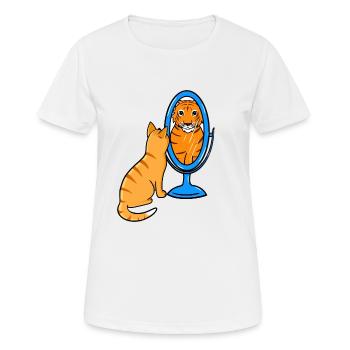 Chat mignon tigré - tigre - T-shirt respirant Femme - blanc - Devant - AI Model Female 172 dark (172cm)