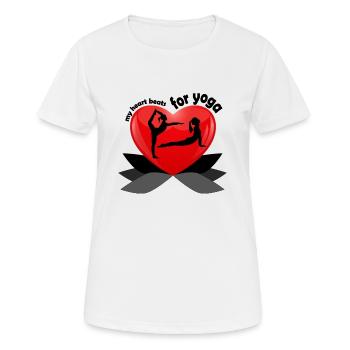 Danseuse de yoga en t-shirt yoga coeur desing namaste - T-shirt respirant Femme - blanc - Devant - AI Model Female 172 dark (172cm)