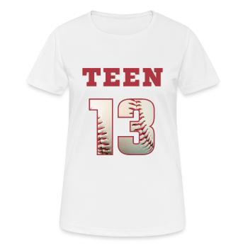 Baseball TEEN 13 - T-shirt respirant Femme - blanc - Devant - AI Model Female 172 dark (172cm)