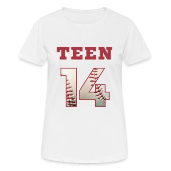 Baseball ADOLESCENT 14 - T-shirt respirant Femme - blanc - Devant - AI Model Female 172 dark (172cm)
