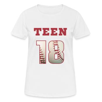 Baseball ADOLESCENT 18 - T-shirt respirant Femme - blanc - Devant - AI Model Female 172 dark (172cm)
