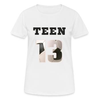Fussball TEEN 13 Soccer - Frauen T-Shirt atmungsaktiv - Weiß - Vorne - AI Model Female 172 dark (172cm)